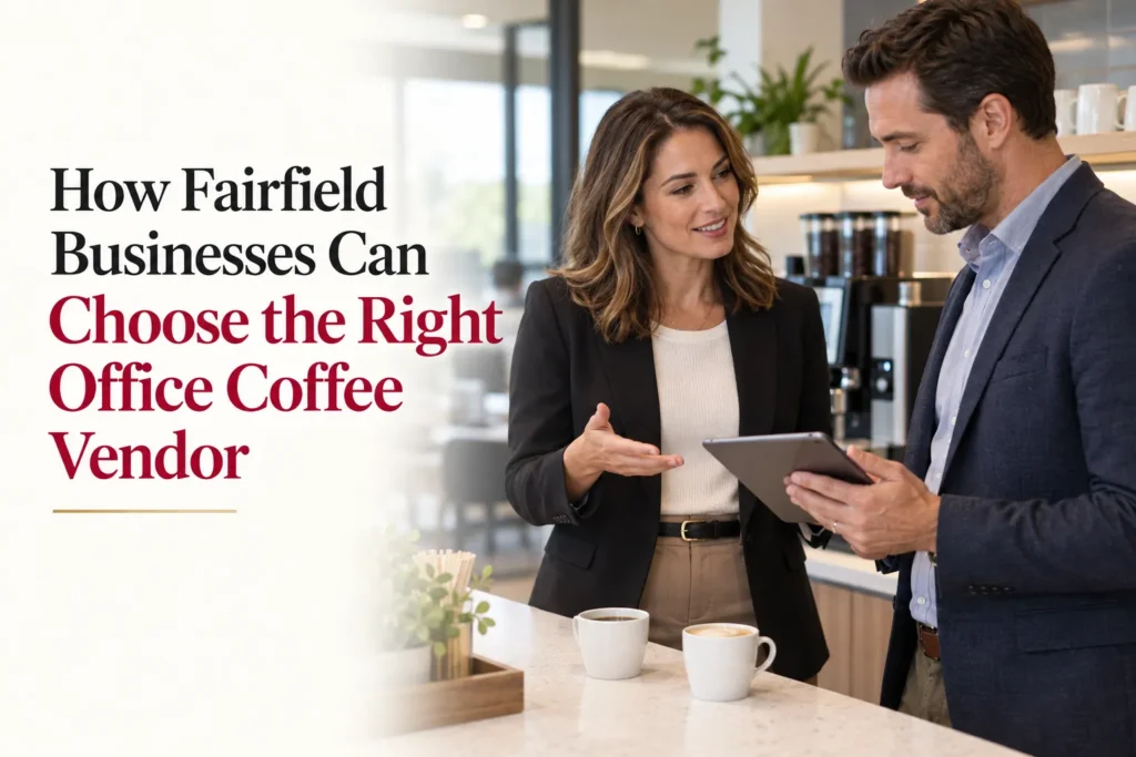 Office manager discussing coffee service with a specialist